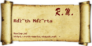 Róth Márta névjegykártya