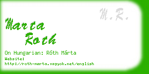 marta roth business card
